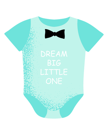 Vector poster for boy baby shower card, birthday card background with words Dream Big Little One.  Vector Illustrationのイラスト素材