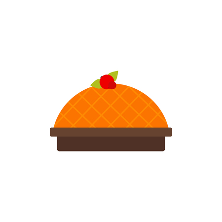 Vector Illustration. Pumpkin or sweet potato pie. Traditional American Thanksgiving dessertのイラスト素材