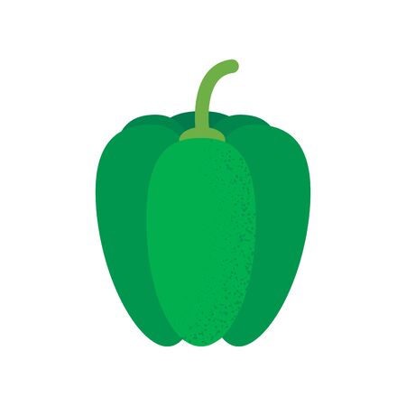 Green pepper in flat style isolated on white background. Keto diet. Icon symbol food. Vector illustration.のイラスト素材