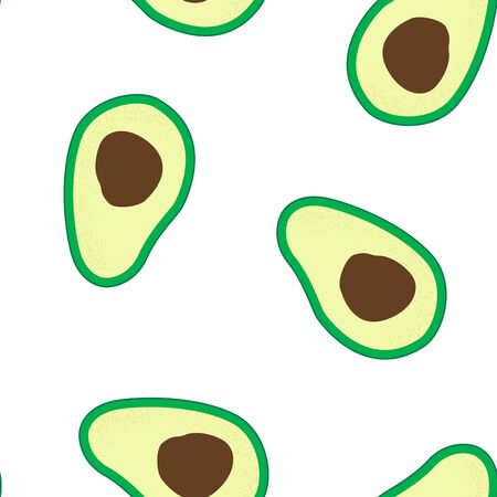 Avocado seamless pattern. Ripe avocado in flat style for background season poster. Original simple...