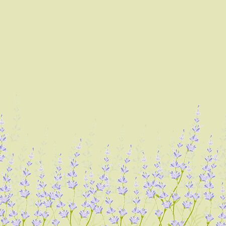 Lavender flower bouguet background. Silhouette purple floral poster. Vector Illustrationのイラスト素材