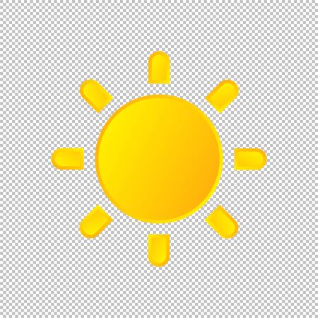 Isolated weather icon. Sun element on transparent background. Vector Illustration. Sunshine, sunnyのイラスト素材