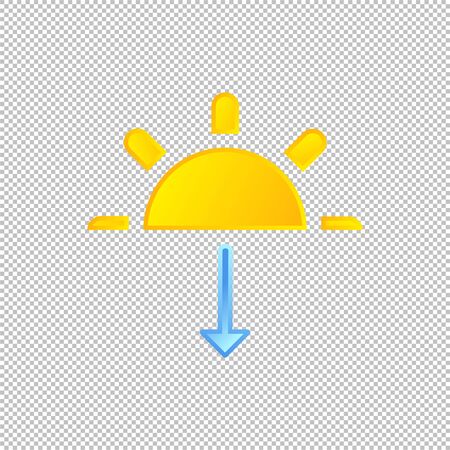 Isolated weather icon. Sunset element on transparent background. Vector Illustration. Sunshineのイラスト素材