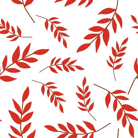 Seamless autumn pattern memphis leaf abstract motif for New year, Christmas holiday, background, wrapping paper, fabric, surface design, print and web. Vector illustrationのイラスト素材