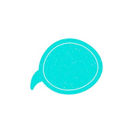 Speech talk bubble template. Isolated chat icon with texture. Hand drawn comic, retro speak cloud. Vector Illustrationのイラスト素材