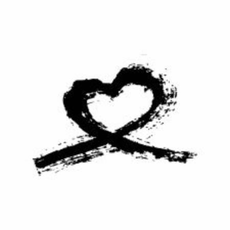 Isolated hand drawn heart. Love symbol painted by brush. Drawing sign. Vector Illustrationのイラスト素材