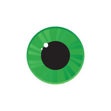 Green eye symbol. Female icon in flat style. Friendly scan biometric icon. Shape view. Vector illustrationのイラスト素材