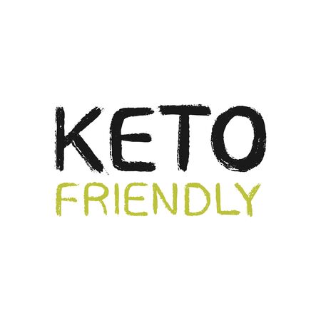 Keto friendly hand drawn vector lettering. Isolated brush slogan background. Healthy food eco text. Motivation quoteのイラスト素材