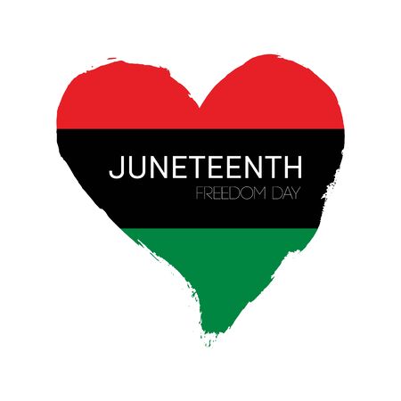 Hand draw Juneteenth Freedom Day flag in vector format. Flag for poster. Juneteenth symbol background. Concept designのイラスト素材
