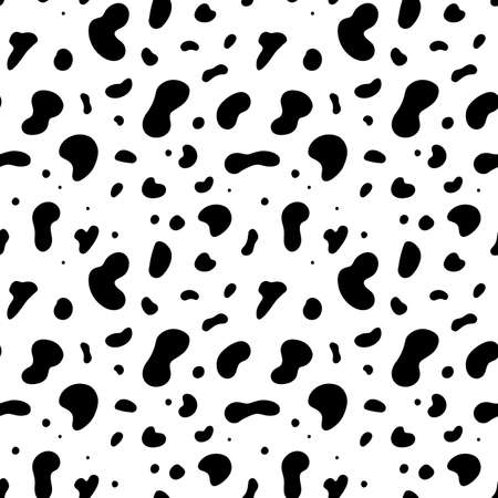 Seamless cow hide pattern. Vector repeat texture with black spot. Animal skin. Template 2021 modern backgroundのイラスト素材