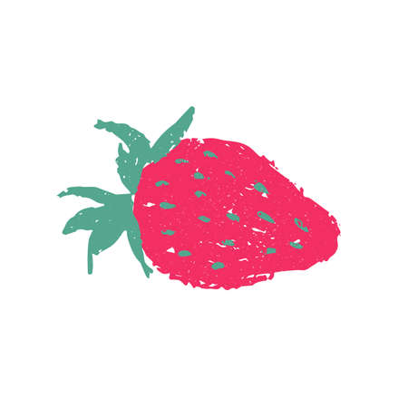 Vector paint strawberry. Summer brush fruit. Isolatedのイラスト素材