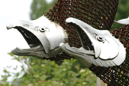 Fish art in a a public park.の写真素材