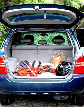 Road trip in a suv.の写真素材