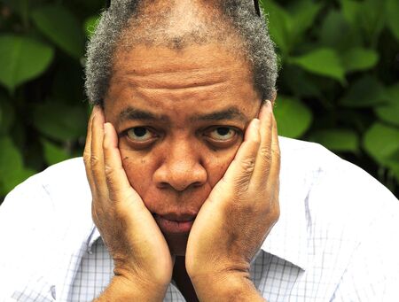 African american male expressions outdoors.