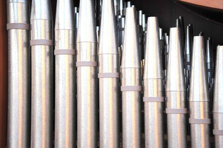 Church organ pipes for xmas concert.の写真素材
