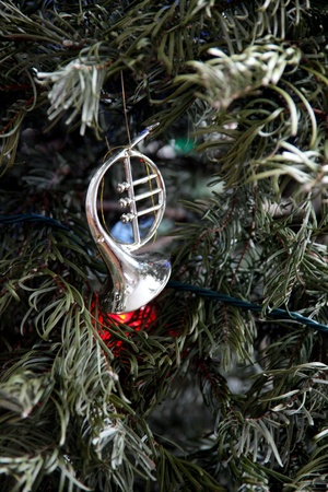 Christmas tree decorated for the holidays.の写真素材