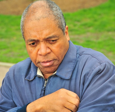 African american male expressions outside.の写真素材