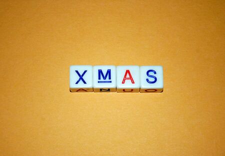 The word xmas on display for the holiday.の写真素材