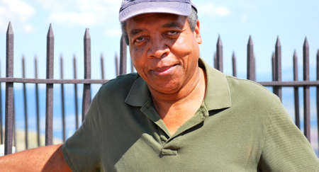 African american male posing outside の写真素材