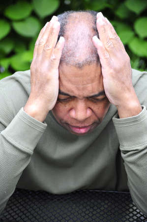African american male expressions outside.の写真素材
