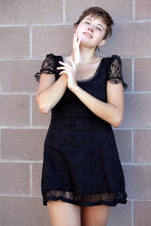 Female beauty expressions outside.の写真素材