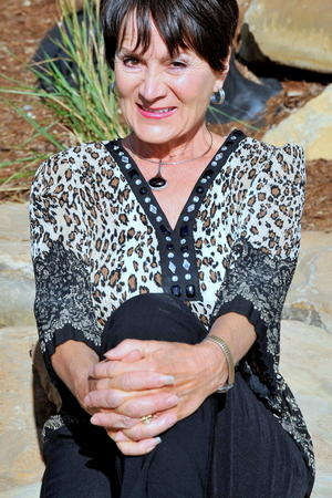 Mature female beauty expressions outside.の写真素材