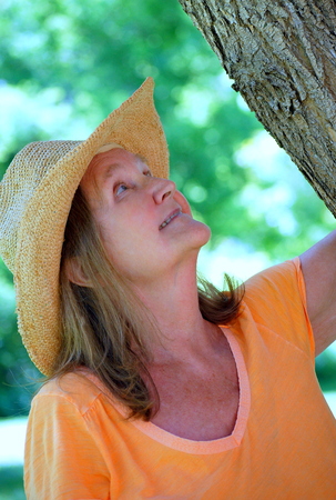 Mature female beauty expressions outside.の写真素材