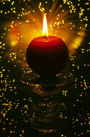 magical light of a candle sphericalの写真素材