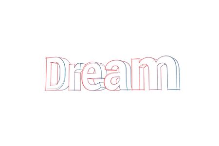 Dream Words with colored lines and orange on whiteの写真素材