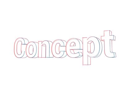 Concept Words with colored lines tilde and orange on whiteの写真素材