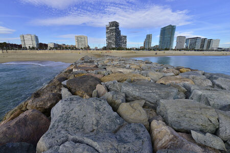 Beach in Barcelona, Catalonia, Spainのeditorial素材