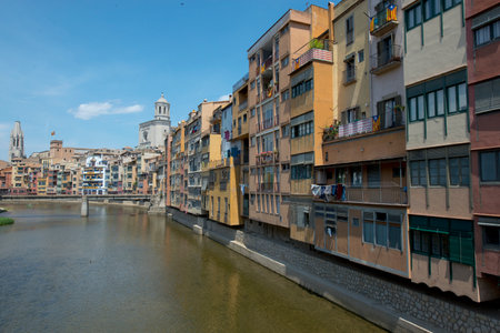 Buildings in Girona Catalonia Spainのeditorial素材