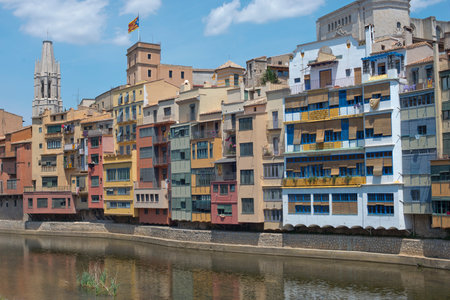 Buildings in Girona Catalonia Spainのeditorial素材