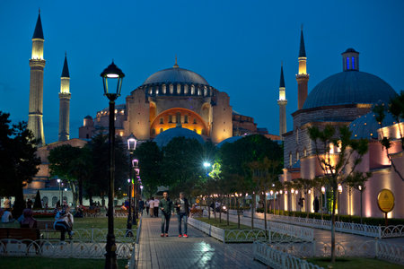 Istanbul, Turkey - May 14, 2016: Hagia Sophia, Ayasofya in Sultanahmet, Istanbul, Turkey. Hagia Sophia is former Orthodox patriarchal basilica, later a mosque.のeditorial素材