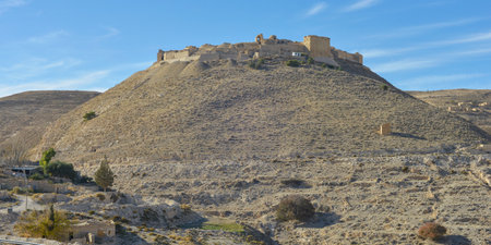 Shobak castle crusader fortress in Jordan.のeditorial素材