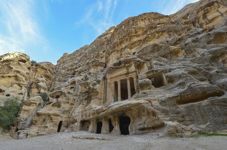 Little Petra, Siq al-Barid, Jordanの写真素材