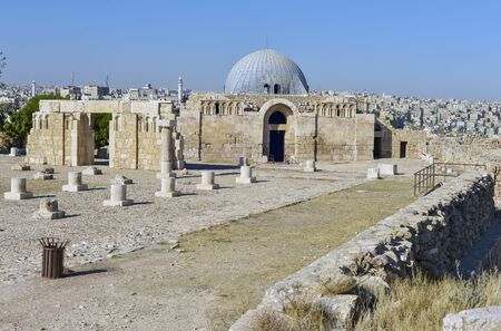 The ruins of the ancient citadel in Amman, Jordanの写真素材
