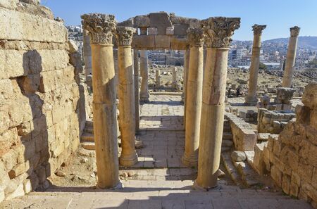 Jerash is the site of the ruins of the Greco-Roman city of Jerash, Jordanの写真素材