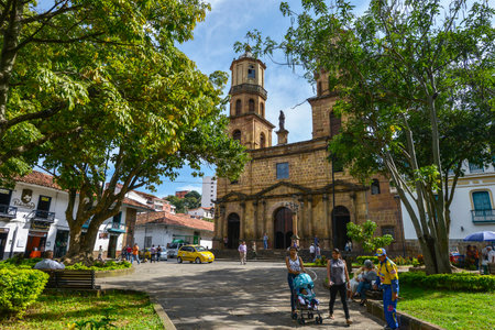 San Gil, Colombia - August 10: Cathedral of San Gil on August 10, 2017 in San Gil, Colombia.のeditorial素材