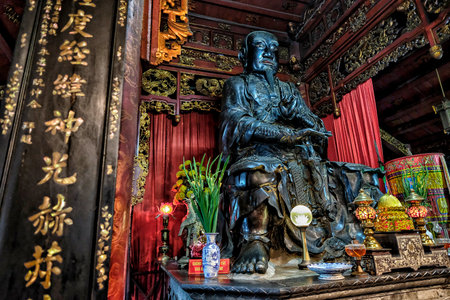 Quan Thanh Temple in Hanoi, Vietnam.のeditorial素材