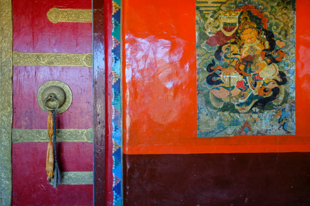 Komic, India - June 2021: Views of the Tangyud Monastery in Komic on June 29, 2021 in Spiti valley, Himachal Pradesh, India.のeditorial素材
