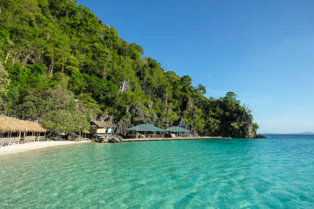 Island hopping in Coron, Palawan, Philippines.の写真素材