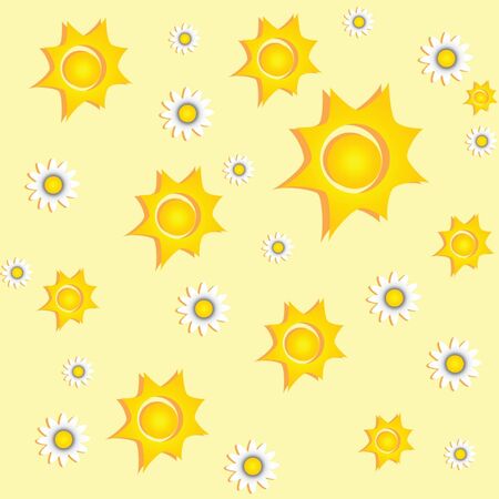 Summer, sunny bright yellow backgroundのイラスト素材