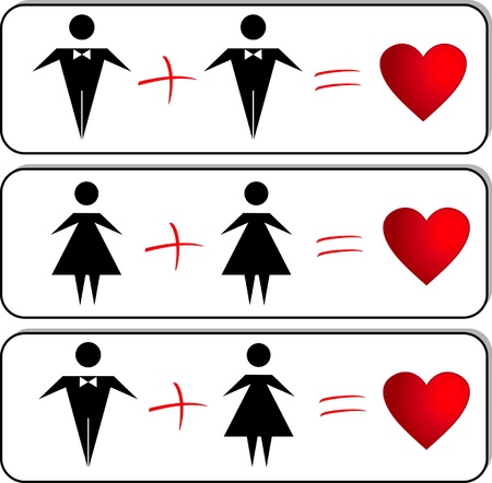 vector figure of people with different sexual orientationのイラスト素材