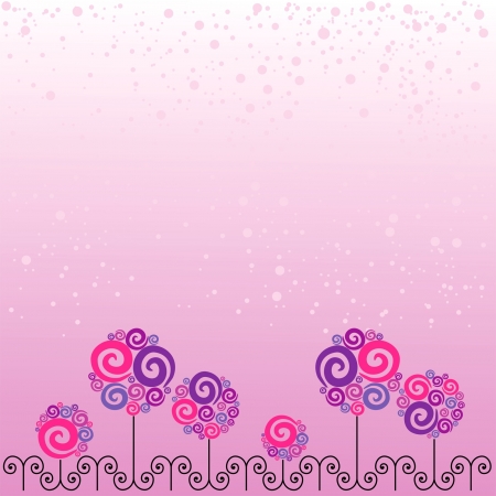 card with pink bouquets and black swirlsのイラスト素材