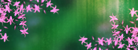 Floral background with bright spring flowers bells