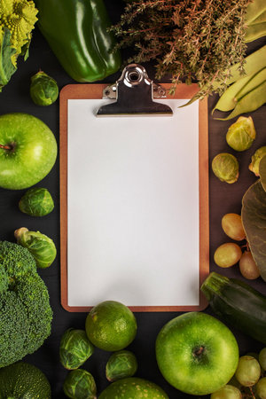 Top view of fresh organic vegetables in green color. Healthy eating concept in different seasons. Organic agriculture, farming, market, shoppingの写真素材