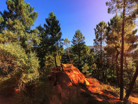 French Colorado Ocres de Rustrel and Roussillon in France, that was taken by summer, Provencal Coloradoの写真素材