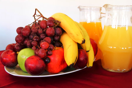 variety of fresh fruits served on a plate