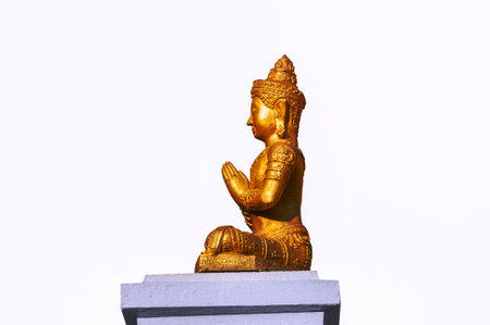 Buddha statue ,Angel  isolated on a white background in  temple thai Northern Thailandの写真素材